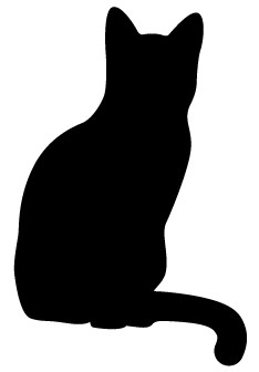 an outline of a sitting cat