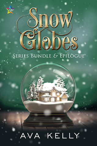 Snow Globes cover depicting a snow globe with a house inside against a soft green background